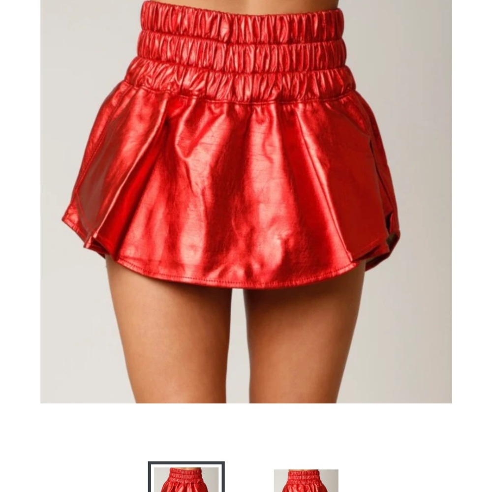 NWT Peach Love Burgundy Faux Leather Skirt Sz L - Picture 5 of 7